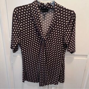 Premise Black and White Polka Dot Blouse Sz M